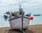 Fishing boats on the shore, pebble beach, wooden boats, fishing