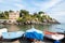 Fishing boats in the small harbor of Nervi, a sea district of Genoa