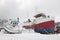 Fishing boats in Sund Flakstadoya Loftofen Norway