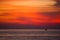 Fishing boats at sunset on the island of Phu Quoc