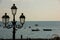 Fishing boats at sunset. Positano. Salerno. Italy