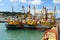 Fishing Boats tied up at Newlyn Harbour Cornwall