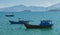 Fishing Boats On A Turquoise Ocean Nha Trang Vietnam