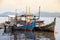 Fishing boats in village indonesia kalimantan borneo