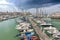 Fishing boats, yachts and motorboat in the harbour at Trani, Puglia, Southern Italy