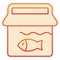 Fishing bucket flat icon. Bucket with fish orange icons in trendy flat style. Fisherman catch gradient style design