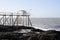 Fishing cabin in Saint-Palais-sur-Mer Gironde estuary in West coast of France