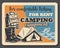 Fishing camping vector vintage poster