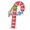 Fishing candy canes mascot cartoon