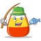 Fishing candy corn character cartoon