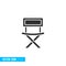 Fishing chair icon in silhouette flat style isolated on white background.
