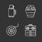 Fishing chalk icons set