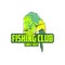 fishing club badge design with mahi-mahi fish theme