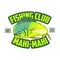 fishing club badge design with mahi-mahi fish theme