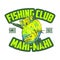 fishing club badge design with mahi-mahi fish theme