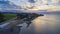 fishing club house on the shore of lake llanquihue