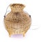 Fishing creel, The bamboo woven basket isolated on white background.