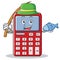 Fishing cute calculator character cartoon