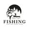 Fishing design template illustration Swordfish jumping out of the water, Suitable to use as fishing activity. Sport fishing logo