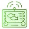 Fishing echo sounder flat icon. Fishfinder green icons in trendy flat style. Digital gadget gradient style design