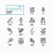 Fishing equipment - line design style icons set