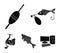 Fishing, fish, catch, hook .Fishing set collection icons in black style vector symbol stock illustration web.