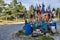 Fishing flags in Debki village on the Baltic Sea coast in Poland