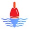 Fishing float flat icon. Lure on water color icons in trendy flat style. Tackle on waves gradient style design, designed