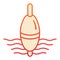 Fishing float flat icon. Lure on water orange icons in trendy flat style. Tackle on waves gradient style design