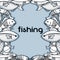 Fishing funny sport to catch sea food background