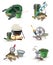 Fishing Gear Accessories 6 Icons Set