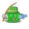 Fishing green tea character cartoon
