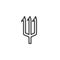 Fishing harpoon, spear line icon