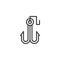 Fishing hook outline icon