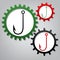 Fishing Hook sign illustration. Vector. Three connected gears wi