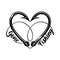 Fishing hooks in the shape of a heart. Fishing equipment. Fishing emblem. - template for fishing design