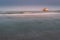 Fishing hut at sunset long exposure