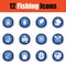 Fishing icon set.