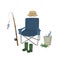 Fishing items set , isolated vector