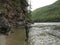 Fishing and kayaking, Irkut river, Sayan mountains, Siberia, Russia, Siberian landscapes