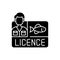 Fishing licence black glyph icon