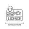 Fishing licence linear icon