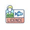 Fishing licence RGB color icon.