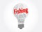 Fishing light bulb word cloud collage, concept background