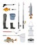 Fishing Manufacturers Icon Set Vector Illustration