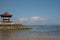 Fishing men in Bali Indonesia near a yoga hut