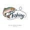 Fishing. Modern hand drawn lettering phrase.