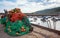 Fishing net in a port in southern England lyme regis