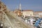 Fishing nets and motor boats in Rovinj harbour