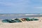 Fishing nets washed up on the beach